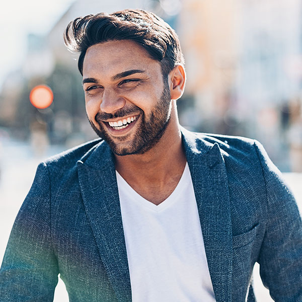 Happy man smiling with beautiful teeth