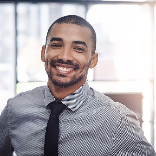 Happy man smiling with beautiful white teeth